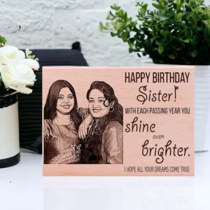 Customized Engraved Wooden Picture Frame Gift for Sister 7×4 inches