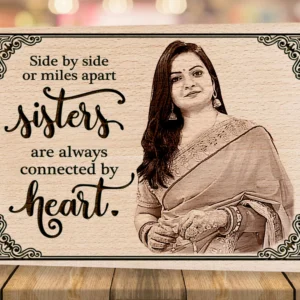 Personalized Engraved Wooden Photo Frame Birthday Gift For Sister