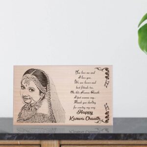 Personalized  Engraved Wood Photo Frame Gift for Wife