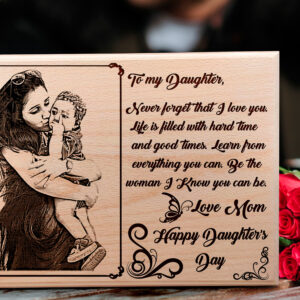 Daughters Day Customized Engraved Wooden Photo Frame Gift For Beautiful Daughter (6×9 inches)