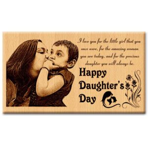 Unique Personalized Wooden Engraved Photo Frame For Daughterâ€™s Day (4×7 inchs)