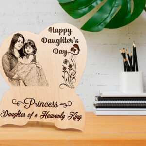 Daughters Day Unique Engraved Personalized Wooden Photo Frame Gift for Daughter (6×7 inchs)