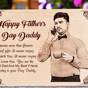 Personalized Engraved Wooden Photo Frame For Best Father (8×12 inchs)