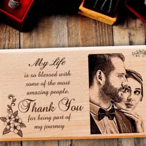 Personalized Engraved Wooden Photo Plaque Gift For Couples