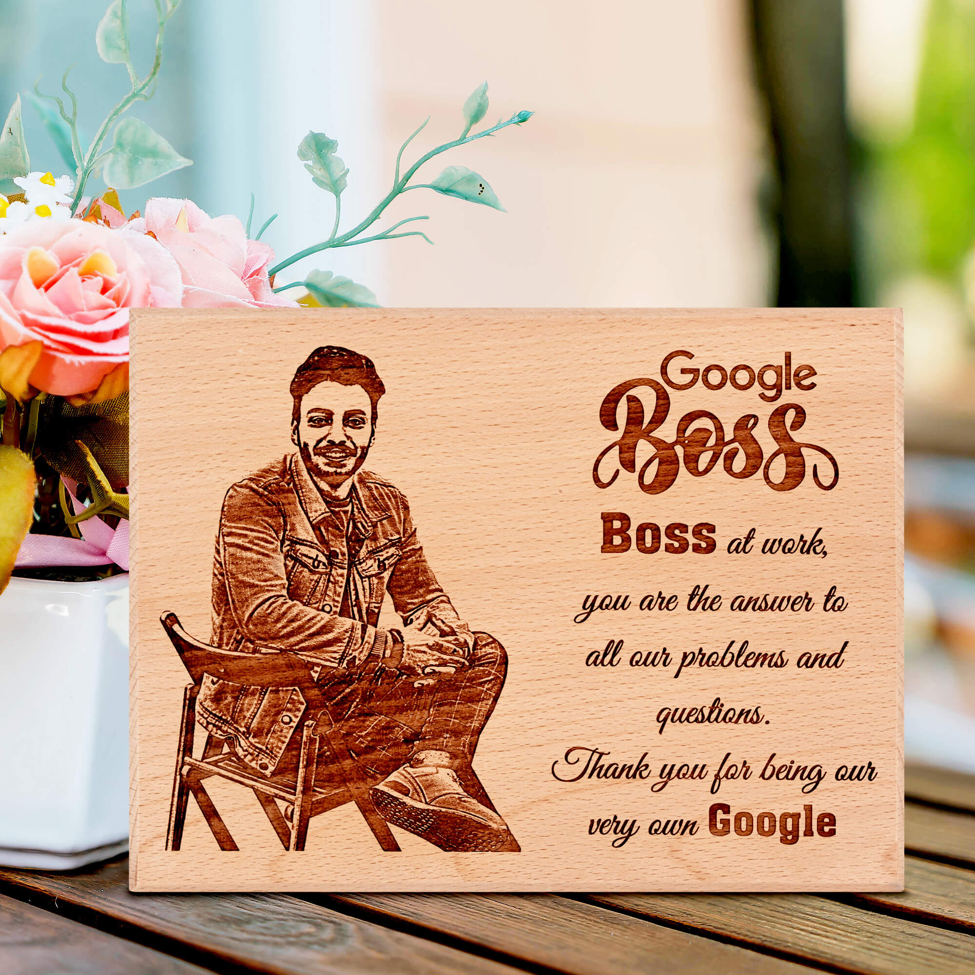 Gift for Manager – Customized Engraved Wooden Photo Frame