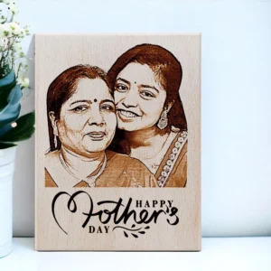Motherâ€™s Day Customized Engraved Wooden Photo Plaque for Mom or Mummy (5 x 4 in)