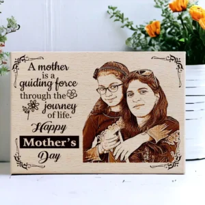 Motherâ€™s Day Personalized Gift Engraved Photo Plaque Wood Gift for Mom (9×6 inches)