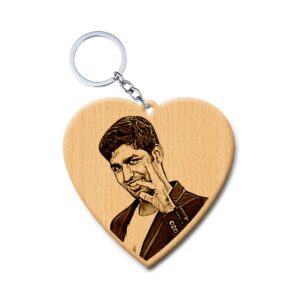 Valentineâ€™s Day Customized Keychain for Girl Or Boy Friend (Wood, 2×2 inches)