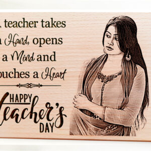 Customized Photo Plaque on Wood Teachers Day Gift for Mam (9 x6 inches)