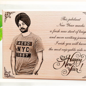 Personalized Engraved Photo Plaque New Year Gift for Boys or Husband (9 x 6 inches ,Wood)