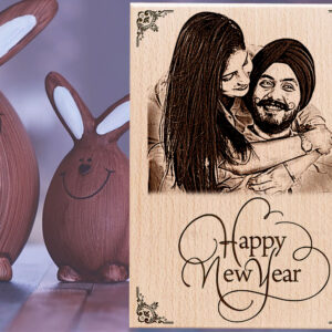 Customized Wooden Photo Plaque New Year Gifts for Couples (8Ã—6 inches, Brown)