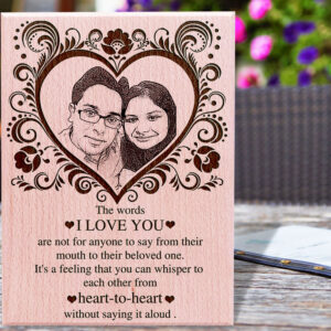 Valentines Day Personalized Engraved Photo Frame For Couples (12×8 inches , Wood )