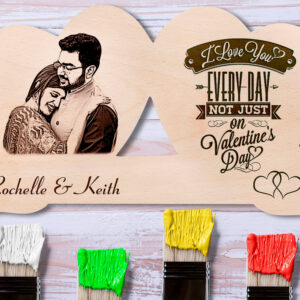 Personalized Photo Engraved Valentineâ€™s Day Gift for Couples (8 x 12 in, Wood)