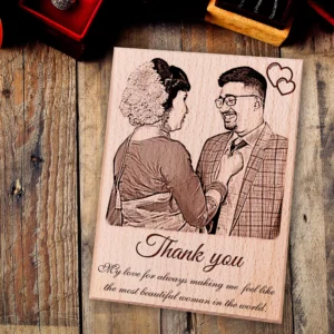 Personalized Wooden Plaque Thankyou Gift for Wife (5×4 inches)