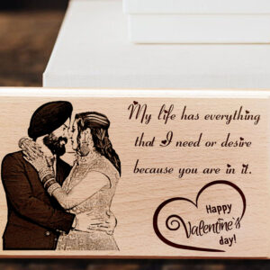 Unique Wooden Personalized Valentineâ€™s Plaque Love Gifts for Couples (7×4 Inches)