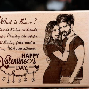 Customized Wooden Valentineâ€™s Gift Photo Plaque Love Gifts for Couples (12×8 Inches)