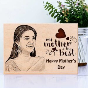 Personalized Wooden Engraved Photo Frame For Motherâ€™s Day (7×4 Inches)
