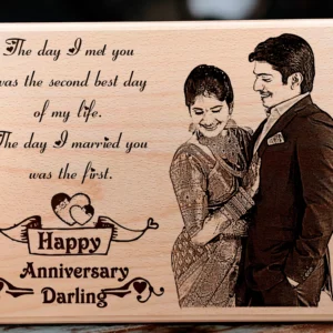 The Day I met You Wedding for Couple Special Wooden Photo Frame (12×8-inch)