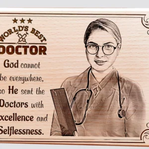 Worldâ€™s Best Doctor Personalized Engraved Plaque (8 X 12 inches,Wood)