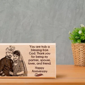 Personalized Gift and Presents for Marriage Anniversary Frame for Couples (7×4 inches, Wood)